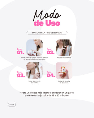 Mascarilla Capilar Nutritiva e Hidratante con proteínas | BE GENEROUS | 240ml