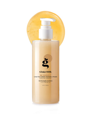 Curly Defining Gel TRAVEL SIZE | For Wavy Hair | Greasy Scalp and Dry Ends | BE YOURSELF | 4 OZ / 118 ML - Ginger Milk Natural Care